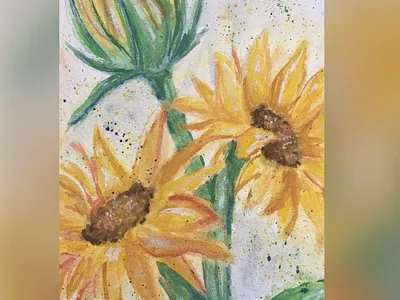 Expressive Watercolour Sunflowers art expressive flowers illustration painting sunflowers watercolour