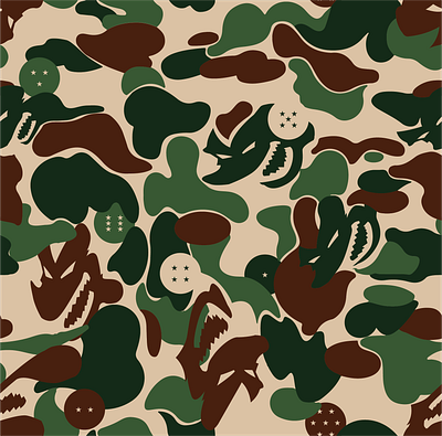 Boozaru Camo (BAPE / DBZ) anime bape bathingape branding camo camouflage dbz design dragonballz fashion streetwear vector