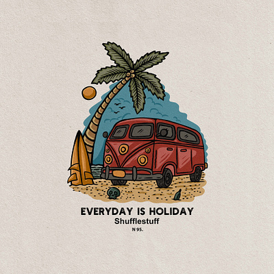 van beach badge vintage hand drawn design illustration aloha art badge badge logo beach design graphic design illustrator surf surf board surf design surfing tropical van vector vintage vintage badge vintage design vintage logo