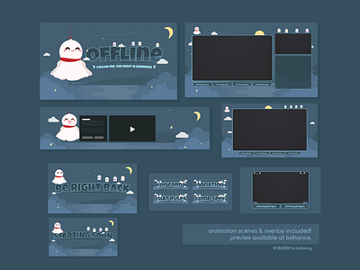 Cute Teru Bozu Stream Package | Twitch Facebook Youtube calm sky twitch overlay cute twitch design cute twitch designs design for streamers full stream package illustration japanese inspired twitch package kawaii twitch design simple twitch package streamer streamer branding teru teru bozu twitch twitchemotes vector