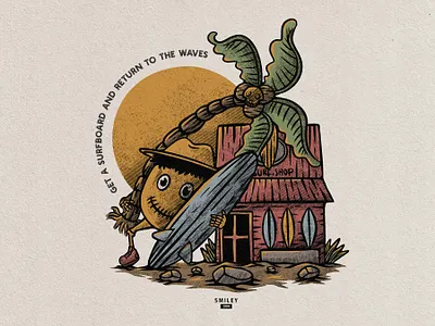 surf shop badge vintage hand drawn design illustration aloha art badge badge design badge logo clothing clothing brand design graphic design illustration illustrator retro retro design retro logo tropical vector vintage vintage badge vintage design vintage logo