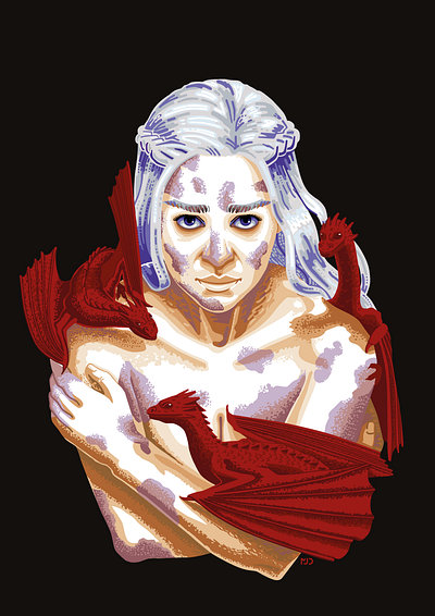 Daenerys - the beginning daenerys daenerys targaryen dragon dragons emilia clarke gameofthrones illustration khaleesi mjd mjdzikowska motherofdragons vector vector design vectorart vectorartist vectorartwork