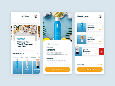 Dermatology application dermatology design mobile mobile app mobile app design mobile ui mobile uiux mobile ux purchase shop shopping shopping app shopping bag shopping cart