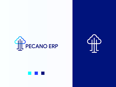 Pecano - Final Logo brand brand identity branding branding and identity cloud design erp logo logo design logo mark modern solution tree