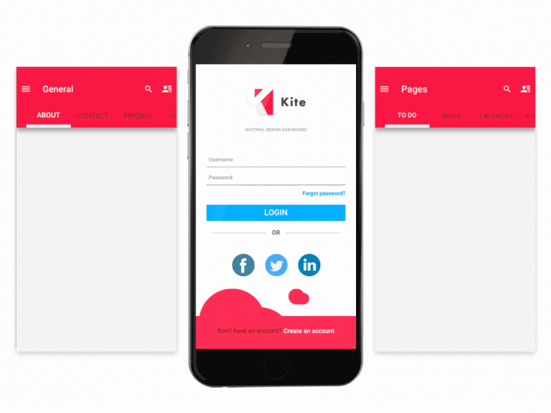 Kite Ui Animation animation material ui materialdesign microinteraction motiongraphics prototype ui uianimation uidesign uidesing