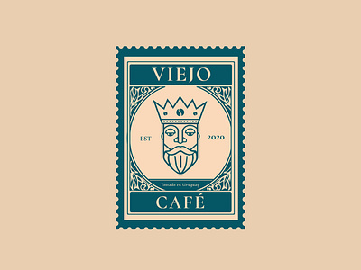 Viejo Café stamp branding design illustration stamp