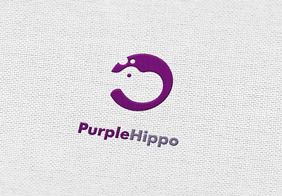 Purple Hippo Logo brand identity design flat logo minimal vector