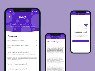 FAQ & Messaging UI – Smarter Learning Support edtech faq learningapp smartsupport ui ux