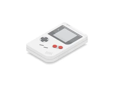 Gameboy flat gameboy icon illustration isometric retro technology toy vector