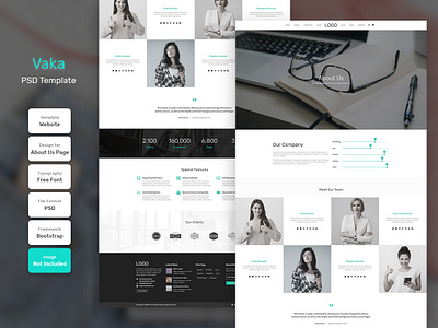 Vaka About Us Page PSD Web Template banner business company corporate cover creative design email home promotion template web