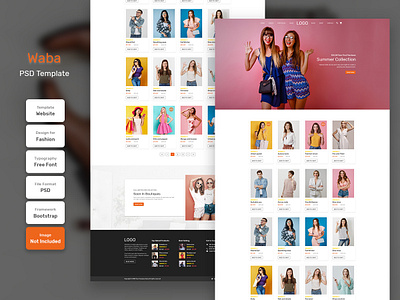 Waba Category Product Page PSD Web Template banner business design digital education layout marketing modern template web web design website