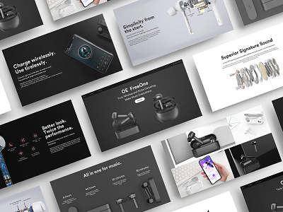 Wireless Earphone Web Design Concept 1/2 brand dailyui design earphone homepage interface landing page mockup site ui user interface userinterface ux uxui visual identity web webdesign website