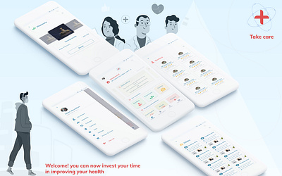 Take care - UI Design colors medical mockups ui user experience user interface userinterface ux uxdesign uxui