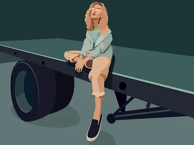 Cool girl illustration ui