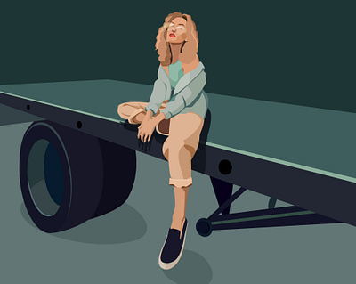 Cool girl illustration ui