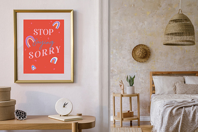 Stop Saying Sorry app art branding design feminist illustrator logo minimal quote art vector