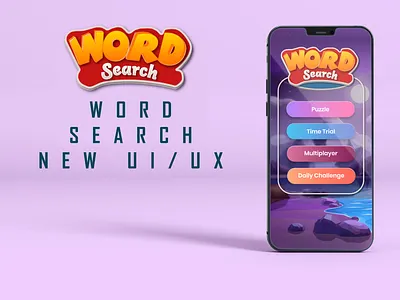 Word Search Game Design UI 2020 brain games crossword design designers game design logo puzzle puzzle games trivia ui ux vector word word search