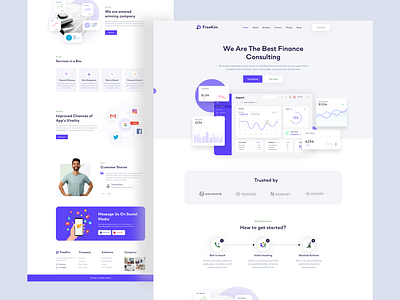 FreeKim - Finance Web Landing Page 2020 trend design agency agency business agency websites booking branding clean creative design dribbble best shot homepage illustration landing page landing page design logo minimal clean new trend trendy design vector