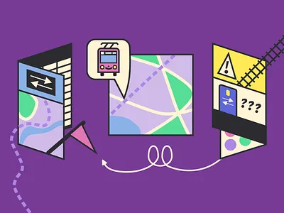 Transit Guides cute flat illustration transit vector
