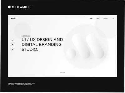 Milk Studio - Landing page clean design grid homepage html landingpage studio typography ui uiux ux web web design website white