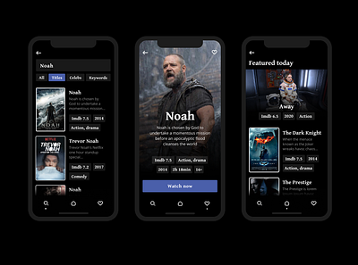 Movie app | Daily UI 25 app app design app designer application black clean clean ui daily ui 25 dailyui dailyui 025 dailyuichallenge interfaces movie play ui uidesign uiux ux