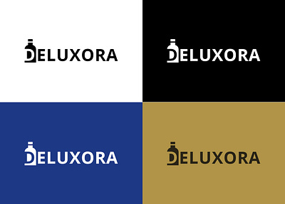 Deluxora Logo Design bottle bottle label concept design illustration logo logo design logodesign perfume perfume bottle photoshop ui vector