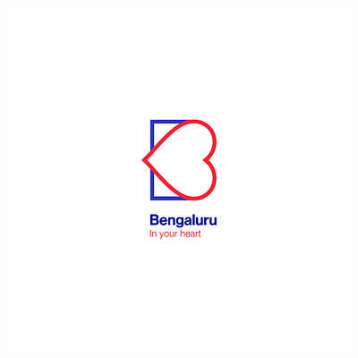 Bengaluru - In you heart branding design flat logo minimal vector