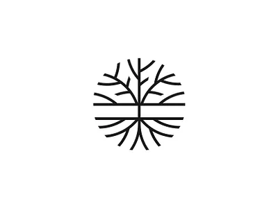Tree roots icon logo mark nature roots simple symbol tree