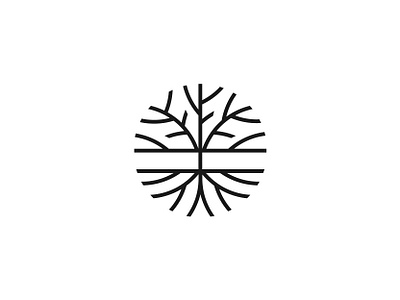 Tree roots icon logo mark nature roots simple symbol tree