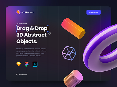 Abstract 3D Vol. 1 3d 3d abstract 3d design 3d icon app blur dark dark theme drag and drop gradient graphic mobile presentation product design ui ui design ux ux design web website