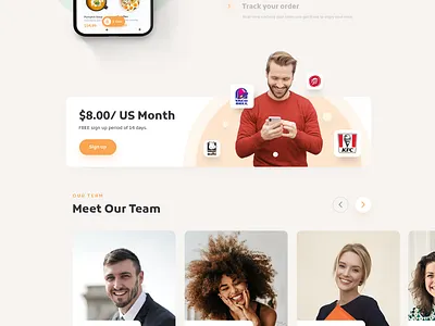 Booking & Delivery App Landing Page booking page branding contactless delivery app design flat homepage design illustration landing page minimal ui ux web website