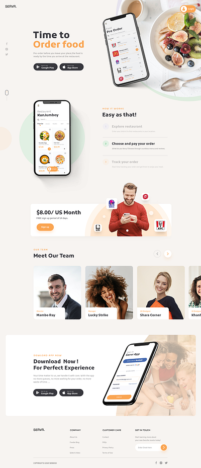 Booking & Delivery App Landing Page booking page branding contactless delivery app design flat homepage design illustration landing page minimal ui ux web website