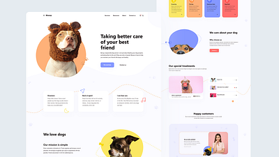 Blooop clean design dog dogs flat homepage minimal modern pets ui web design