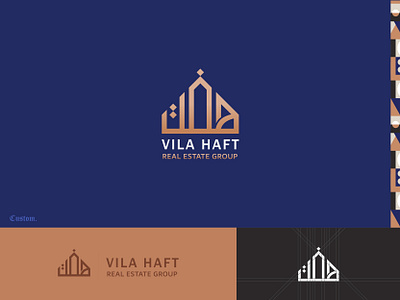 Vila Haft real estate logo design arabic arabic font arabic logo branding digitalart icon identity design illustrator logo logo design logo inspiration pattern persian logo real estate real estate logo seven logo shape typography villa