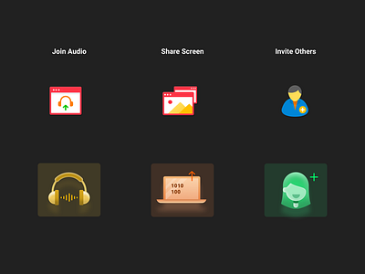 Zoom Icons - Dark theme icons iconset illustration ui