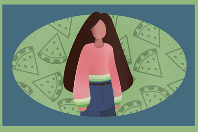 Watermelon Girl flatdesign girl illustration illustration watermelon