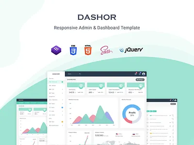 Dashor - Admin Dashboard Template admin dashboard admin template bootstrap 4 cms crm dashboard material design responsive admin sass support scss ui kit