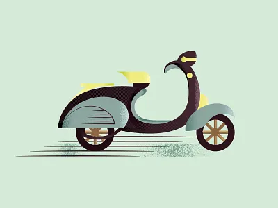 Scooter 2d 2d art adobe illustrator design designdaily flat flat illustration geometric graphic illustration ride scooter scooters texture vector vehicle vintage vintage design