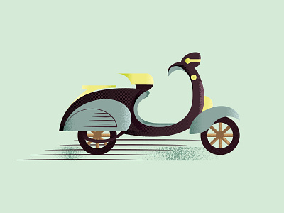 Scooter 2d 2d art adobe illustrator design designdaily flat flat illustration geometric graphic illustration ride scooter scooters texture vector vehicle vintage vintage design