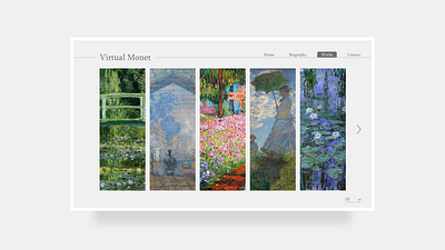 Virtual Monet Museum UI/UX art design minimalist monet museum paintings prototype ui ux virtual web