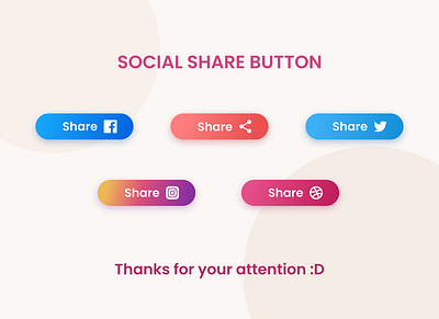 DailyUI day 10 Social share button design icon ui