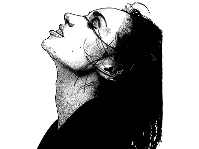 Beatrice Dalle beatricedalle blackandwhite dot dotwork drawing illustration portrait staedler