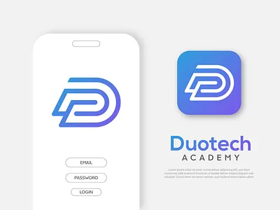 Duo tech logo app art brand identity branding branding design d logo dt logo flat icon letter d logo letter logo lettering lettermark logo minimal packaging design tech logo typography ui
