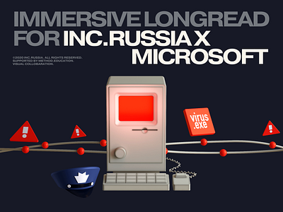 Microsoft 3d illustration c4d42 characters desktop interaction longread methodeducation mobile readymag ui webdesign