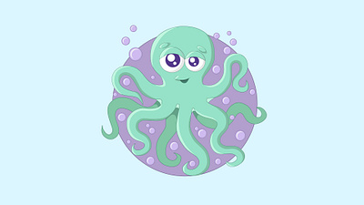 funny octopus art design flat graphic design icon illustration illustrator logo octopus octopus logo the character vector