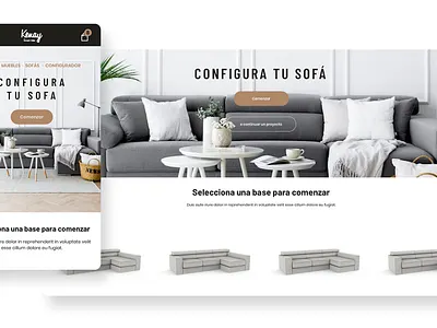 Kenay Sofas concept design digital mobile prototype sofas ui ux