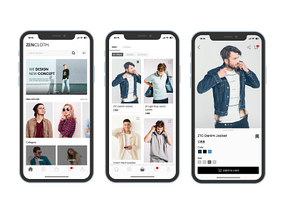 ZENCLOTH Mobile App Design app store apparel apparel app cloth cloth store fashion fashion app jacket outfit shirt store tshirt wear zencloth