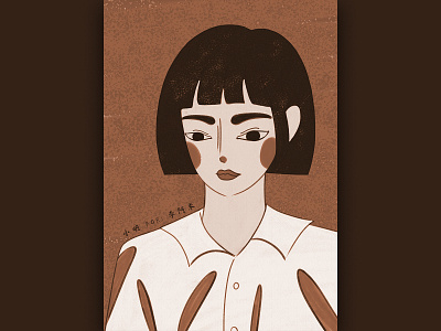 head portrait design girl head illustraion