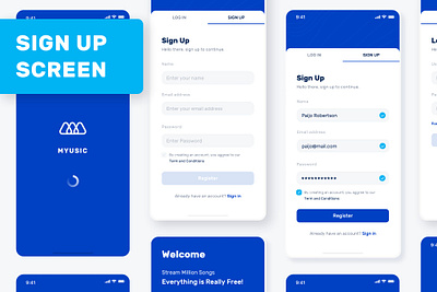 Music Play Sign Up Page app design mobile app design mobile design mobile ui mobile ui design ui ux design ui design ui ux uiux design ux design
