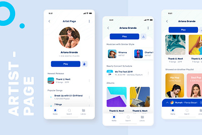 Music Play Artist Page app design mobile app design mobile design mobile ui mobile ui design ui ux design ui design ui ux uiux design ux design